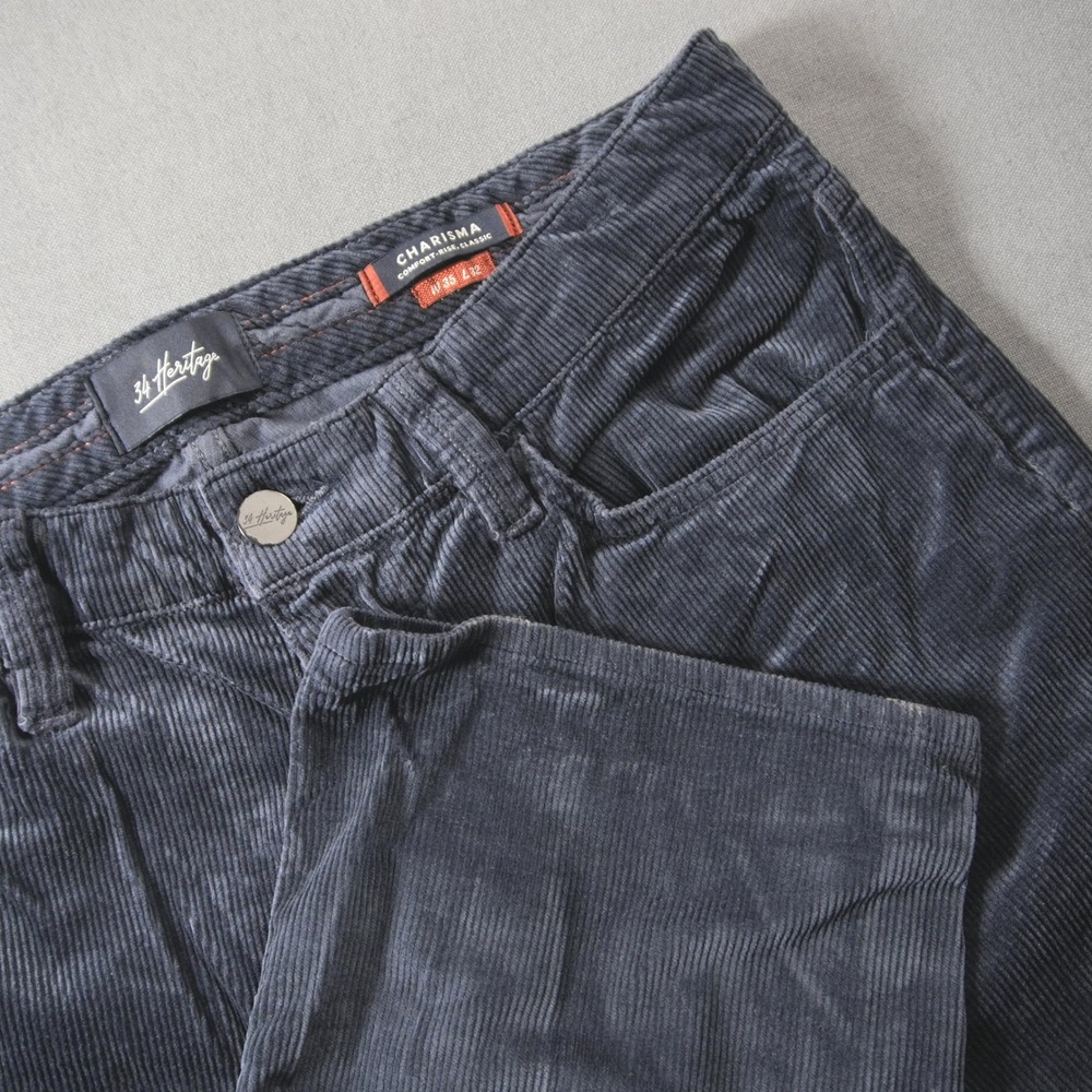 34 Heritage Corduroy Charisma Comfort-Rise Chino Strait Leg Men Pants Prep 35x32